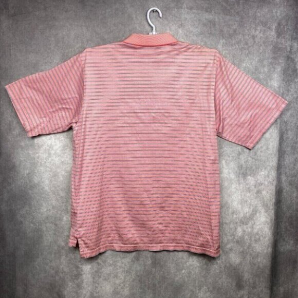 Peter Millar Polo Shirt Mens XL Pink Blue Striped Preppy Golf Casual S/S - Picture 2 of 11